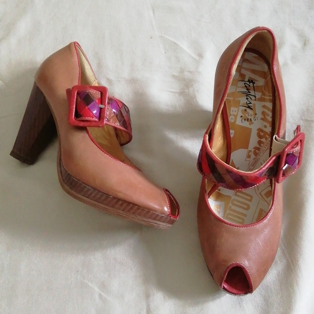 Fantasy per Effegi peep toe shoes size 37